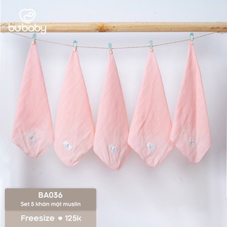 Bu baby - Sét 5 khăn mặt Muslin AMU100001