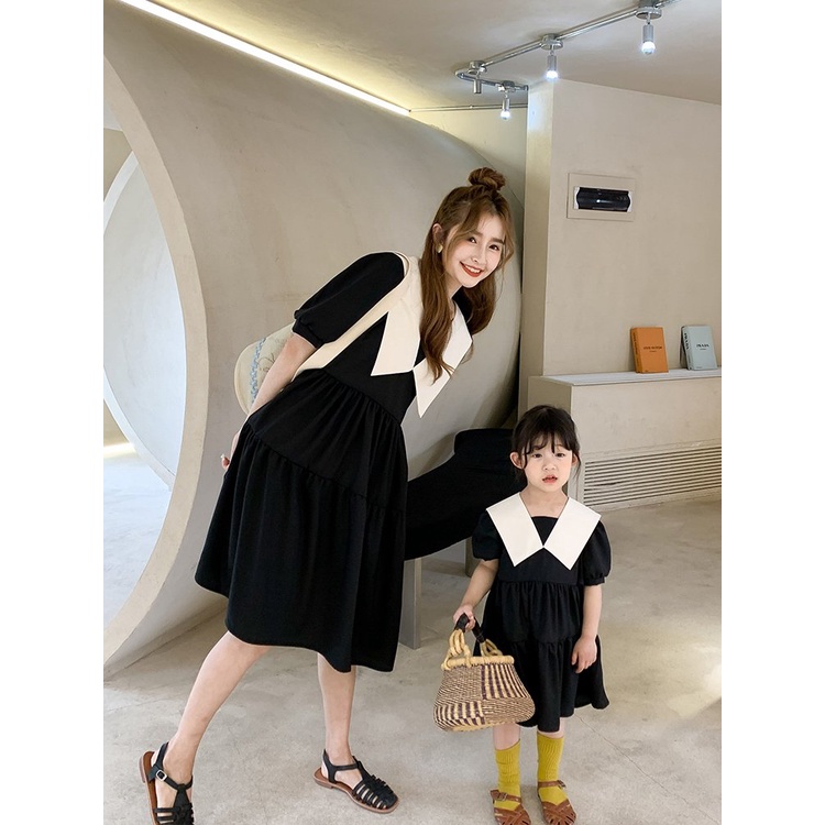 Set váy đôi đen thiết kế dành riêng cho mẹ và bé