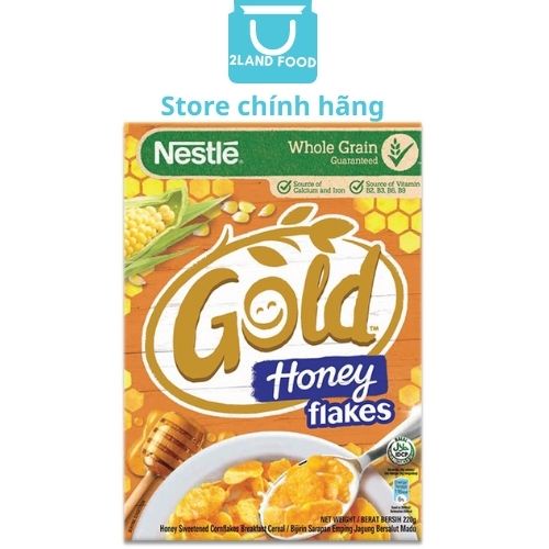 Bánh / Ngũ cốc ăn sáng Nestlé Gold Honey Flakes (vị bắp mật ong) - Hộp 220/370g