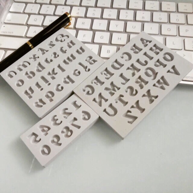 Khuôn rau câu 4D silicone Bộ số và chữ loại nhỏ (Kích thước đọc mô tả)
