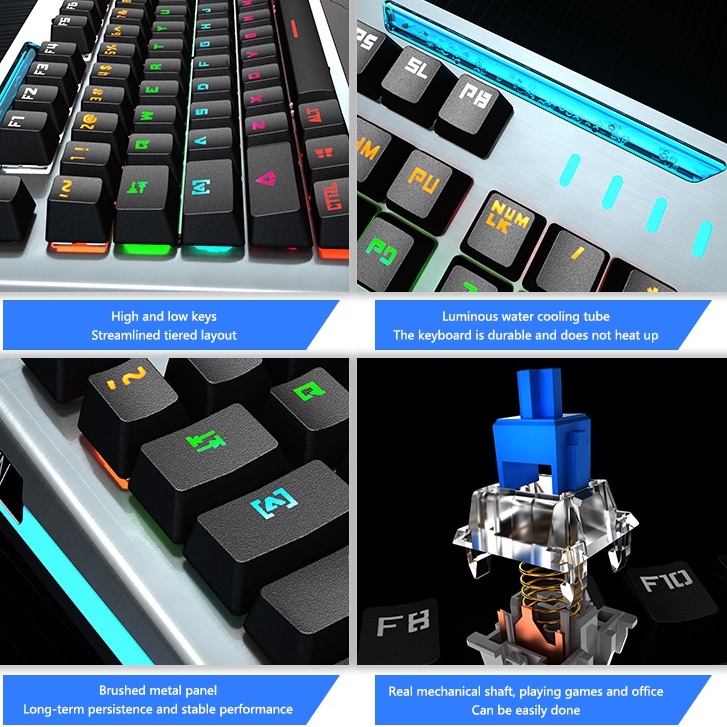 Bàn phím máy tính LED LEAVEN K999 RGB PRO Bàn phím chơi game Bàn phím văn phòng Bàn phím cơ di động dễ thương