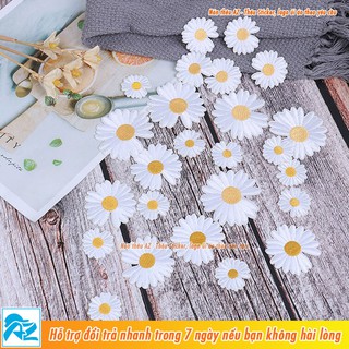 Sticker ủi thêu hình hoa cúc daisy lớn - Phụ kiện logo trang trí quần áo balo S13