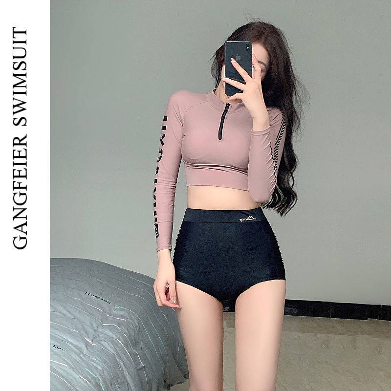 Bộ đồ bơi dài tay chuyên nghiệp nhanh khô phong cách Hàn Quốc dành cho nữ
