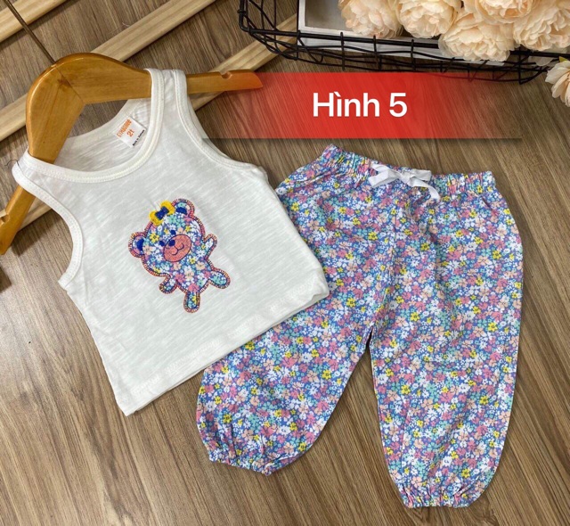 BỘ LỬNG THUN COTTON HÌNH THÊU ĐẮP [7-20 KÝ]