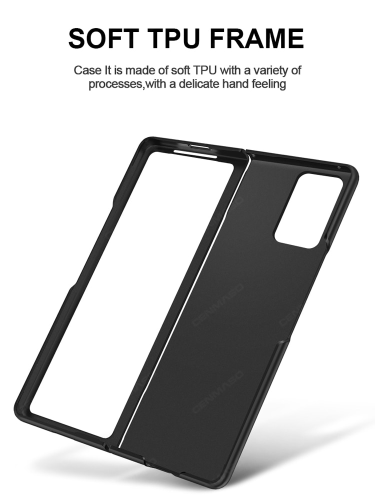 Ốp điện thoại nắp gập họa tiết vân sợi thời trang sang trọng cho Samsung Galaxy Z Fold 2 5G