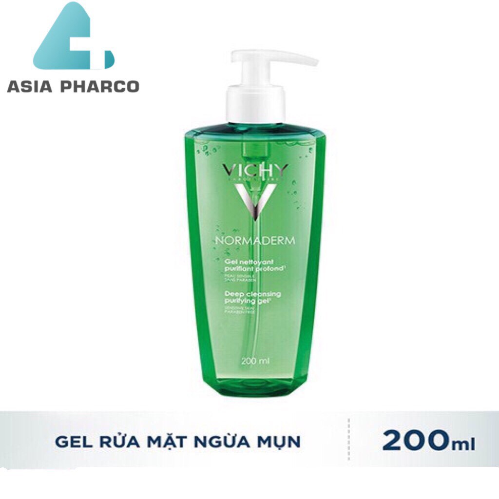 Sửa rửa mặt dạng Gel giúp ngăn ngừa mụn Vichy Normaderm Deep Cleansing Purifying Gel 200ml