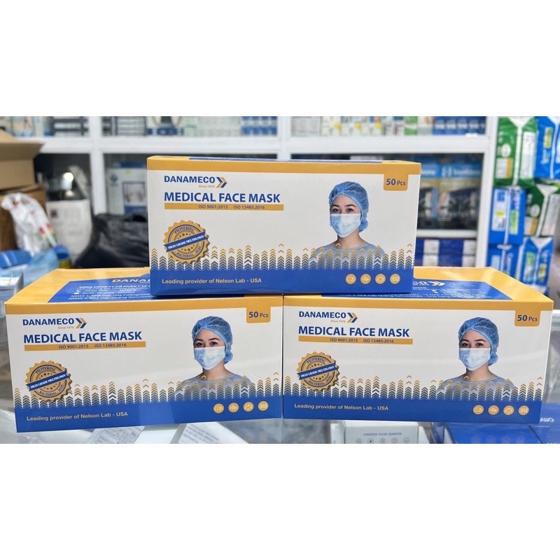 Khẩu trang Danameco 3 lớp kháng khuẩn cực tốt - 01 hộp