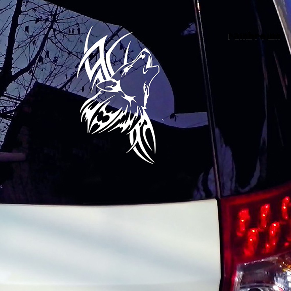 Đề can dán ô tô trang trí chống nước hình đầu sói cá tính độc đáo