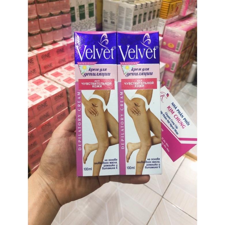 Kem Dưỡng Da ❤ TRÙM SỈ ❤ Kem tẩy lông Velvet Sensitive 100ml , nguyên liệu, công thức làm kem trộn trắng da body