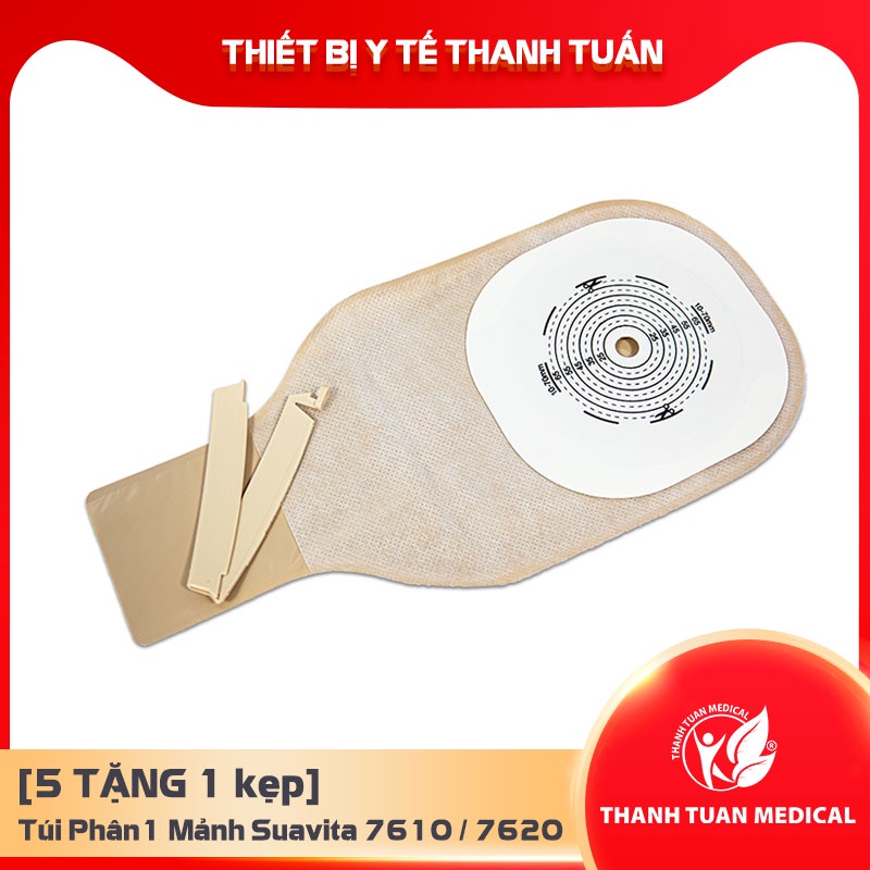 Túi Phân Hậu Môn Nhân Tạo 1 Mảnh Suavita 7610 / 7620 túi TRONG hoặc túi ĐỤC (Made in USA)