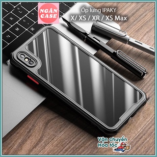 Ốp lưng IPAKY iPhone XR / X / XS / XS Max, Mặt lưng trong, Viền TPU, Chống sốc (Mufull series) Có chữ chìm REFRACTION
