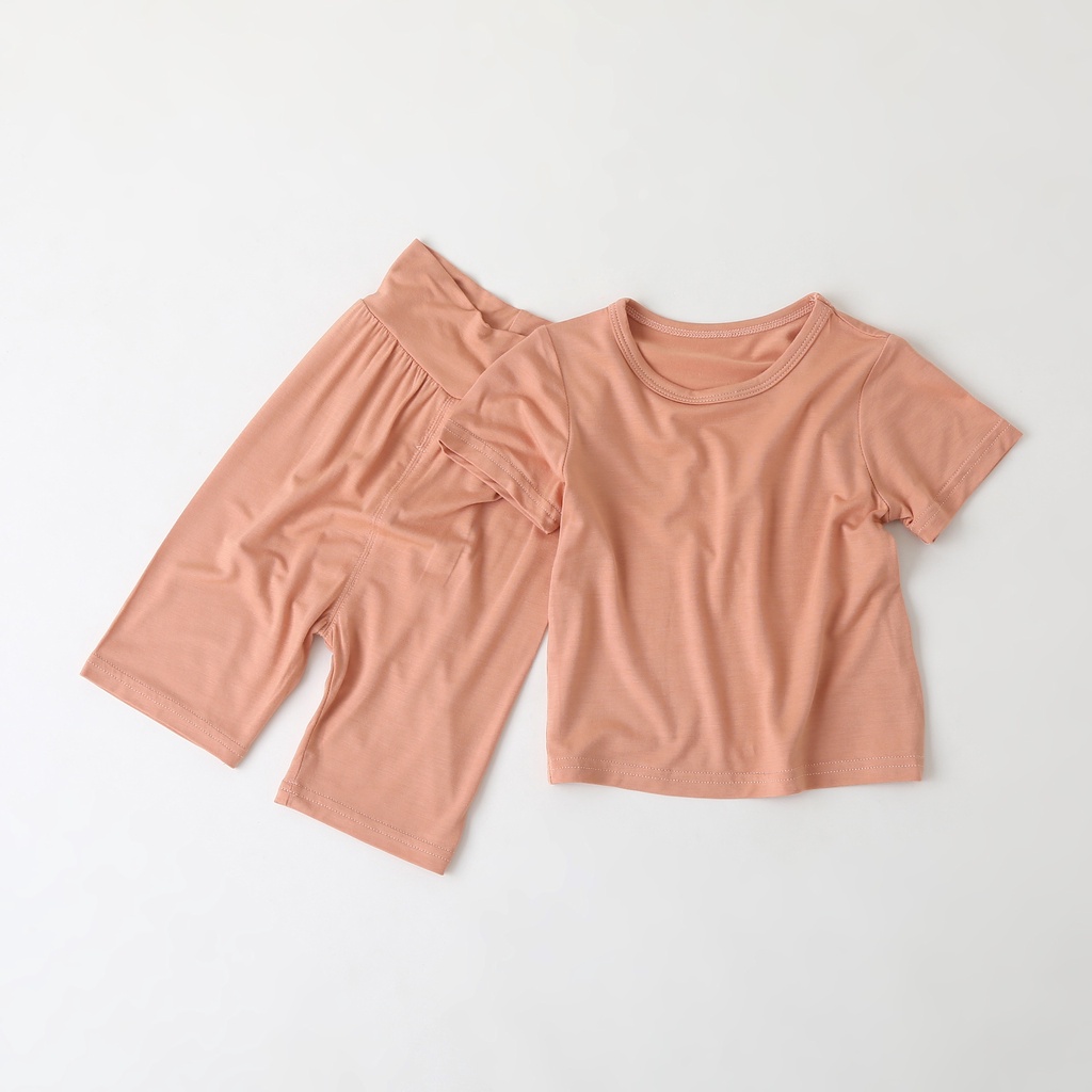 Bộ Đồ Ngủ Áo Tay Ngắn Và Quần Short Vải Cotton Trơn Thời Trang Mùa Hè Mới Dành Cho Bé Sơ Sinh 2021