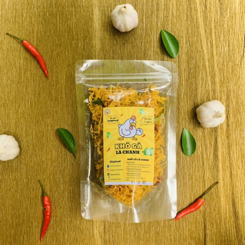 Khô Gà Lá Chanh Túi Zip 100g ChipFood | Loại Ngon Hàng Chất Lượng | Hoàn Trả 100% Nếu Không Như Mô Tả| Ăn Vặt Hà Nội