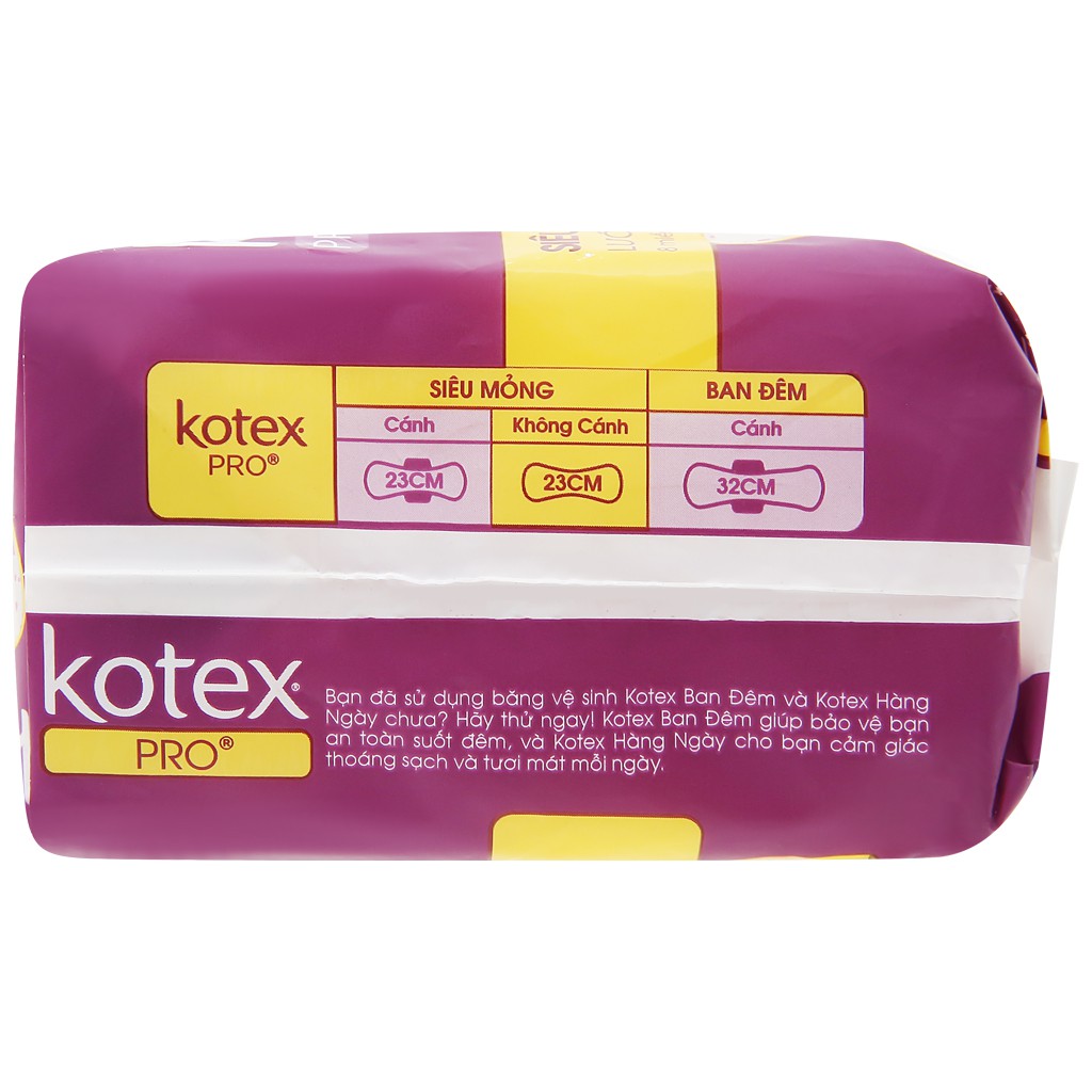 Băng vệ sinh Kotex Pro siêu mỏng không cánh 8 miếng