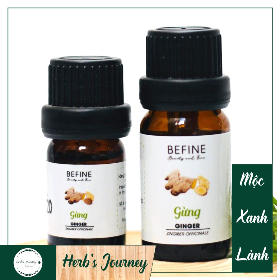 Tinh dầu Gừng cao cấp - BEFINE - Tinh dầu tự nhiên nguyên chất - Giữ ấm, phòng bệnh đường hô hấp, thơm phòng