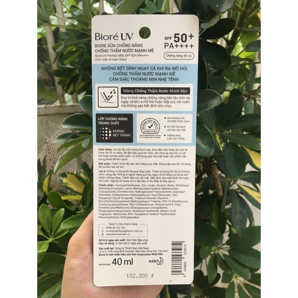 Kem Chống Nắng Biore Chống Thấm Nước 40ml 100% chính hãng, vov cung cấp và bảo trợ.
