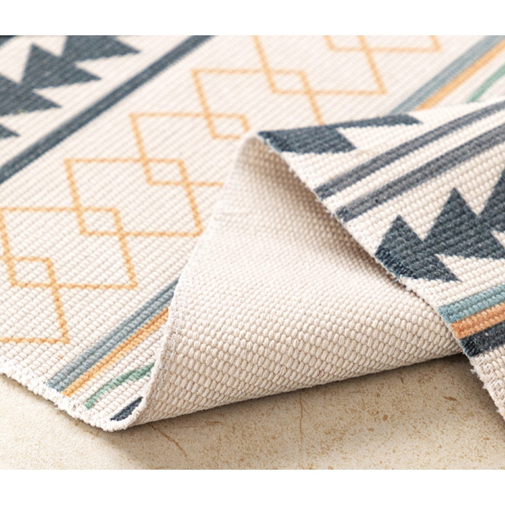 Thảm lót phòng ngủ, trải sàn, thảm sofa vải cotton và lanh thổ cẩm phong cách Bắc  Âu 60cm * 180 CM