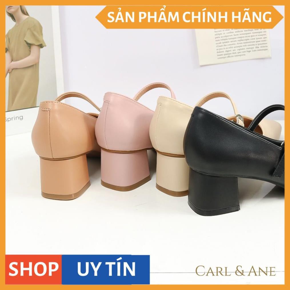 Carl & Ane - [Form lớn lùi 1 size] Giày cao gót thời trang nữ mũi vuông phối dây cao 5cm màu bò _ CP003 | BigBuy360 - bigbuy360.vn