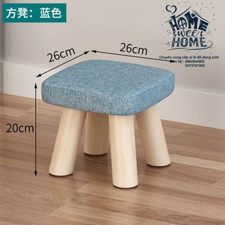 Ghế đôn chân gỗ bọc nỉ