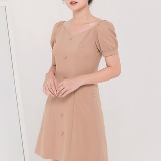 ĐẦM CÔNG SỞ DÁNG A TAY BỒNG - VÁY LIỀN HOT DÁNG A CỔ V THỜI TRANG THIẾT KẾ  2019 ( 44927)