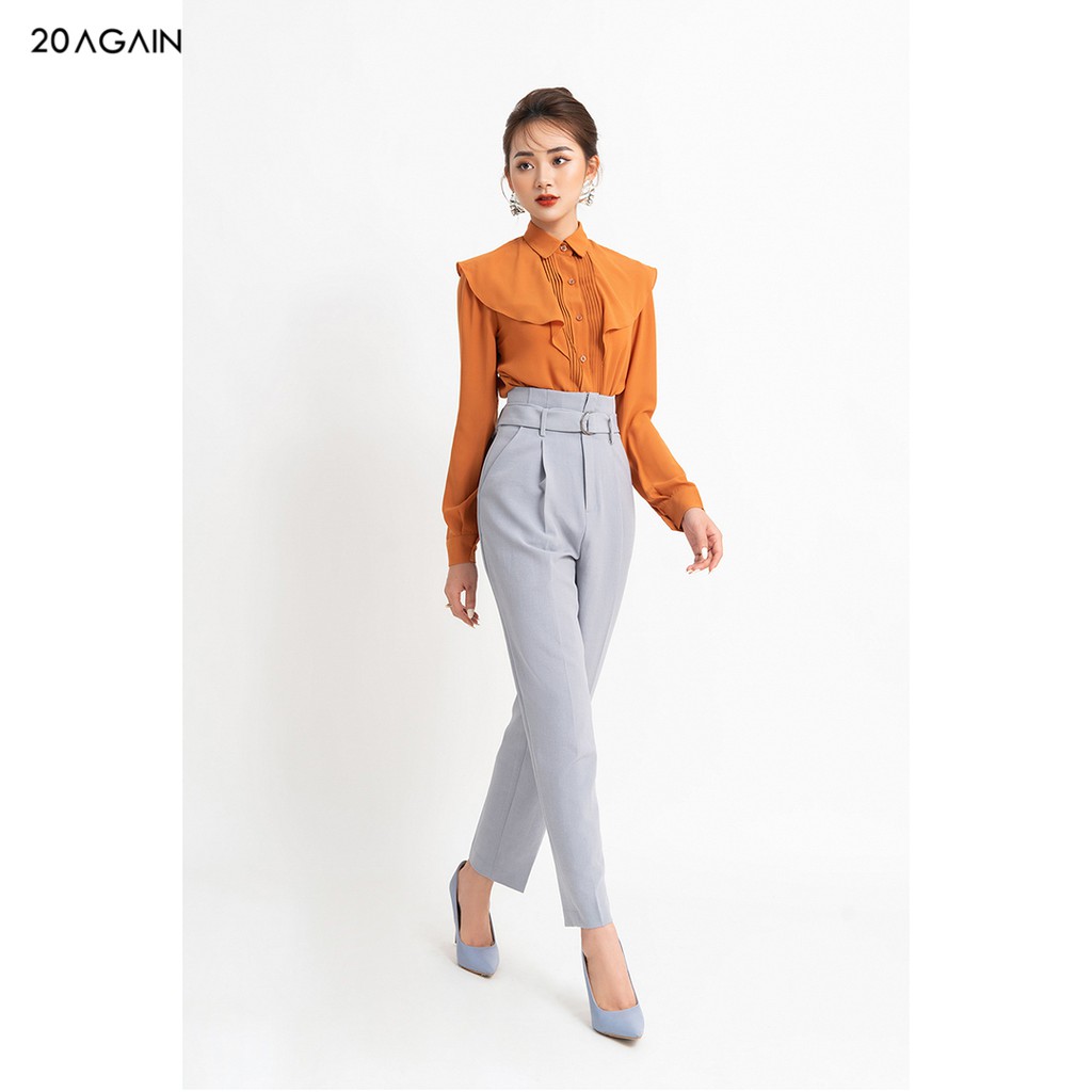 Áo sơ mi voan nữ công sở 92WEAR 3 MÀU, đủ size, dài tay xếp ly nếp ASA1486