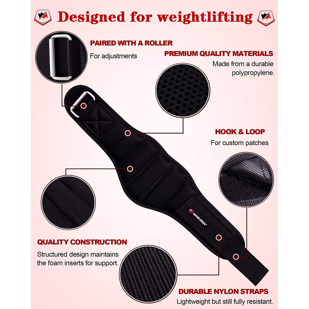 Winmax Đai Quấn Thắt Lưng Hỗ Trợ Nâng Tạ Bằng Nylon Thiết Kế Tiện Dụng Cho Nam Và Nữ