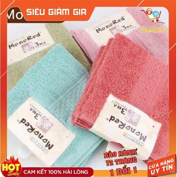 RẺ VÔ ĐỊCH Set 3 Khăn Mặt Momo Red Mềm Mịn + Tiện Lợi (3 màu khác nhau)