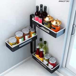 Kệ để gia vị 3 tầng, 2 tầng xoay 180 độ dán tường cao cấp RE0330