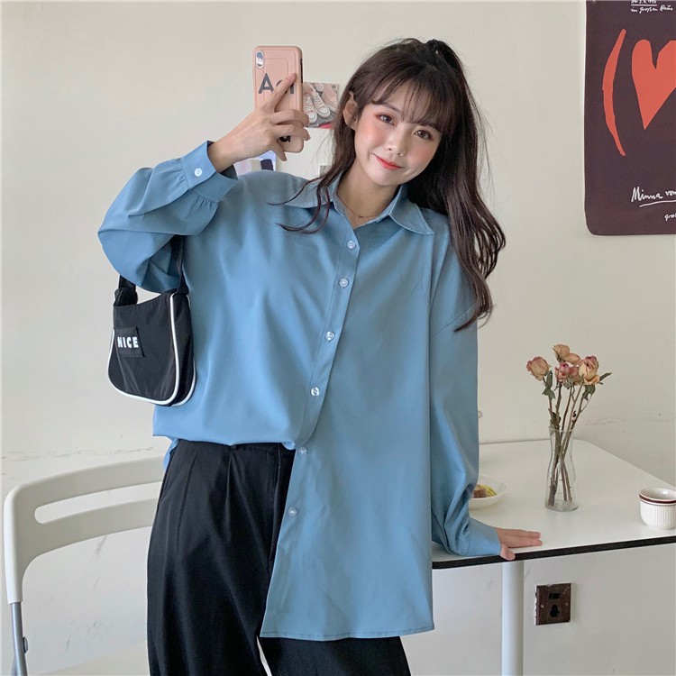 Áo sơ mi nữ tay dài quốc đan 3 màu Ulzzang