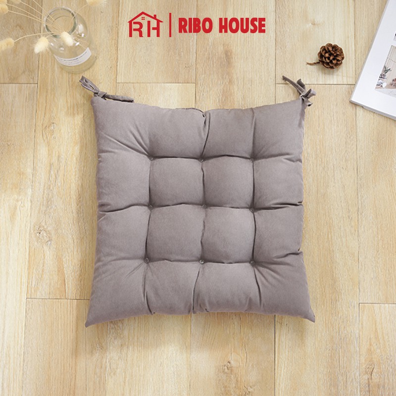 Đệm ngồi bệt vuông RIBO HOUSE vải nhung 32x32cm mềm mịn ngồi thiền, quán trà sữa, yoga  nhiều màu RIBO135