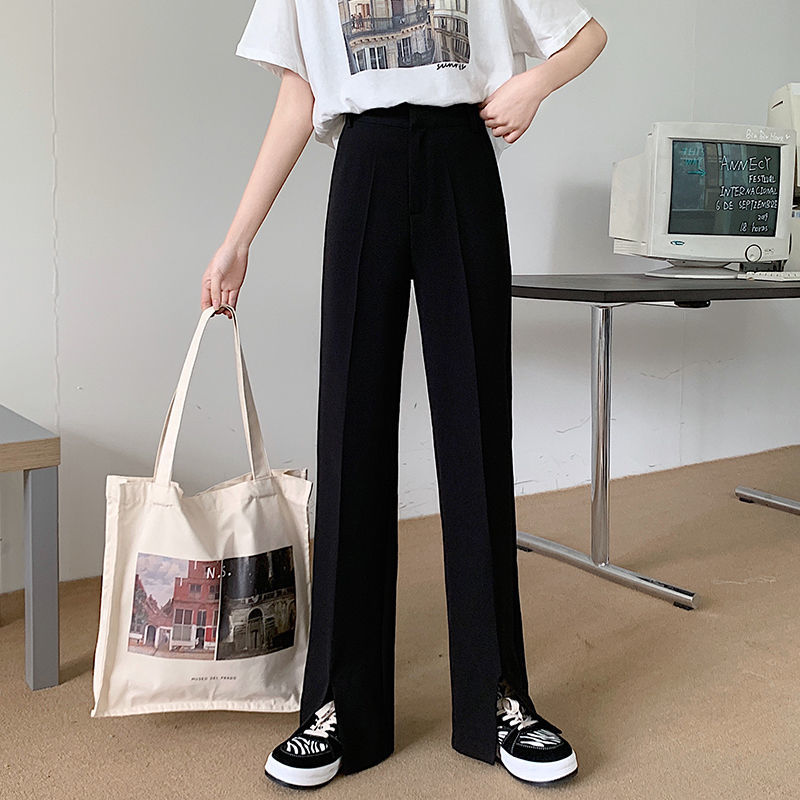 Quần Dài Nữ Lưng Cao Ống Rộng Xẻ Tà Thời Trang