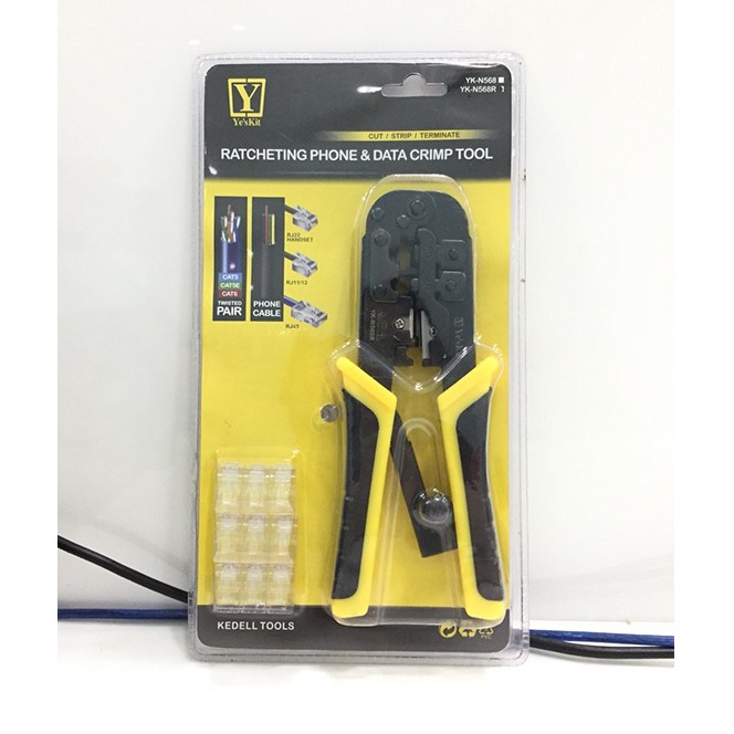 Kềm bấm mạng đa năng RJ YE’S KIT YK-N568R (RJ 45 + RJ 11/12)