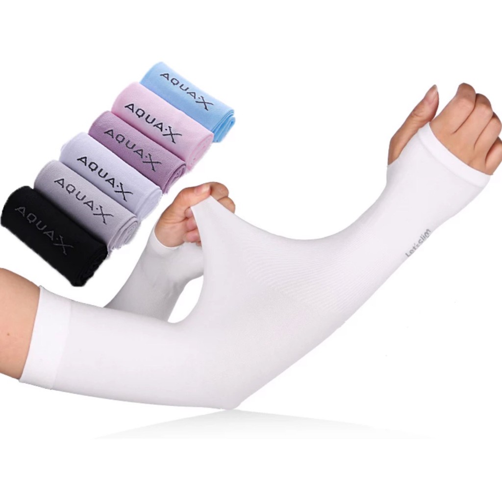 ỐNG TAY CHỐNG NẮNG XỎ NGÓN AQUAX/Let’Slim Phong Cách Hàn Quốc