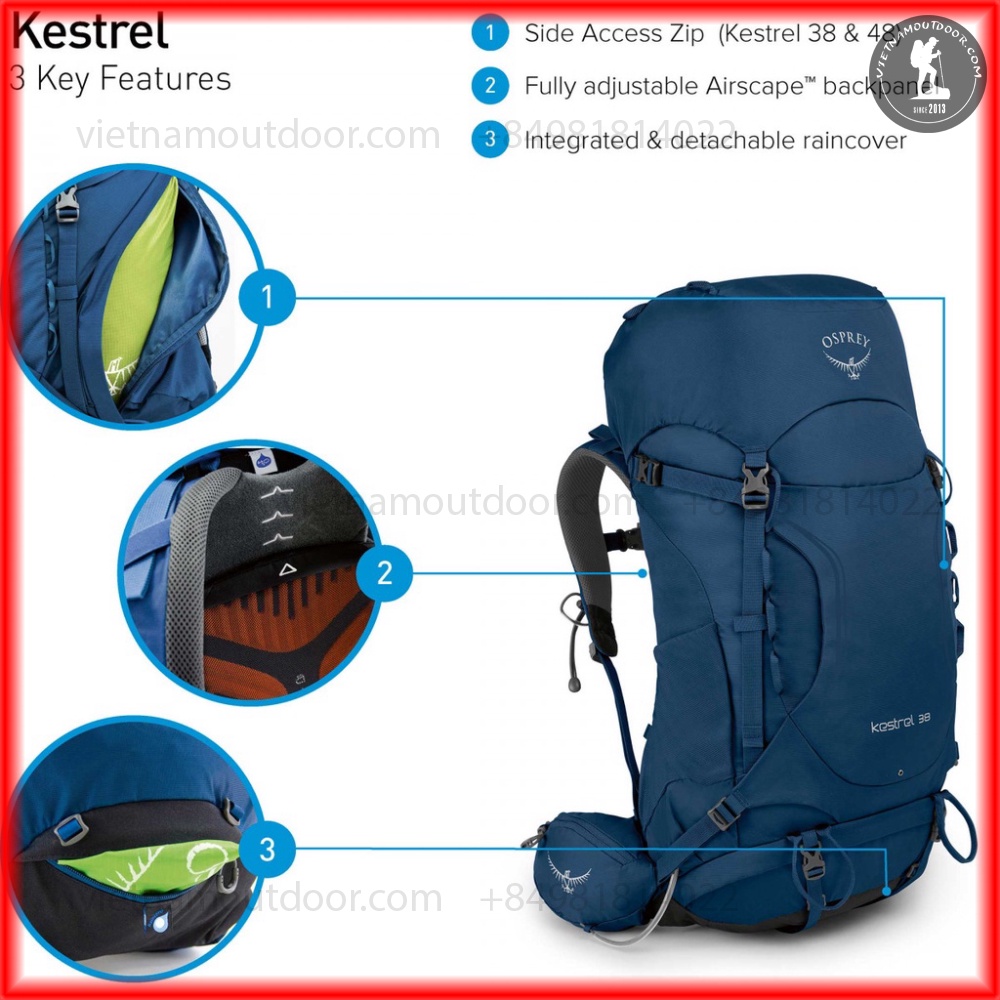 Balo phươt leo núi Osprey Kestrel 48 - balo osprey - balo du lịch