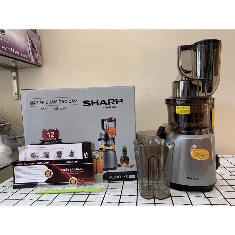 Máy ép chậm Sharp KS-888, máy ép hoa quả tốc độ chậm, bảo hành 24 tháng