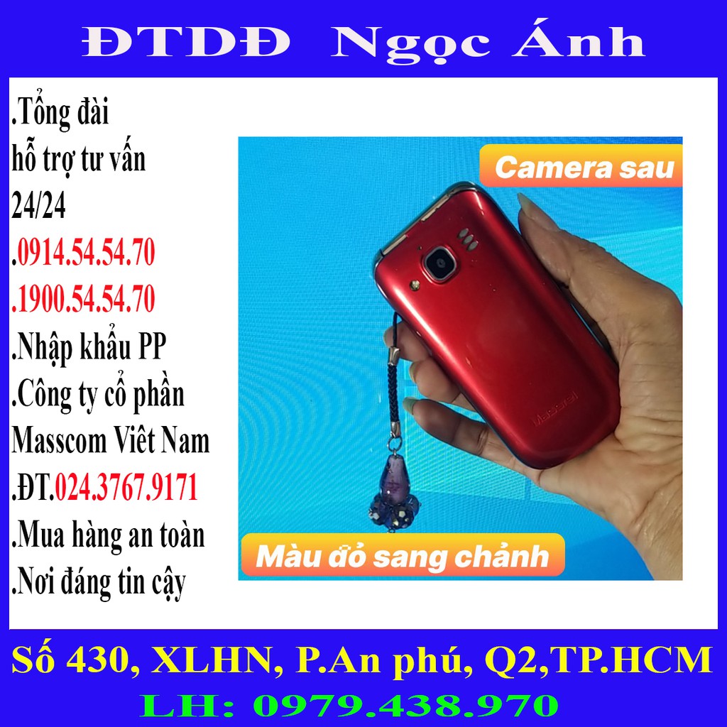Điện Thoại Nấp gập Masstel F50-Pin4C-Pin5C-Zin