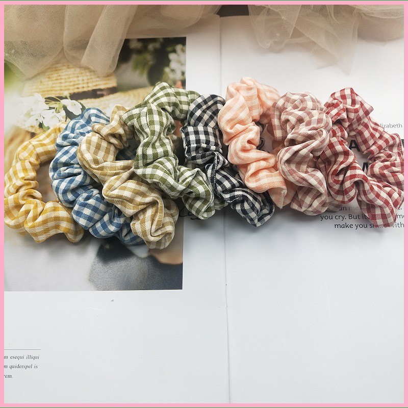 [FLASH SALE]Scrunchies dây buộc tóc vải cột tóc vải trơn bóng hot trend Hàn Quốc bán buôn bán sỉ