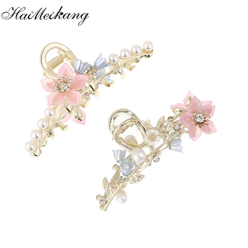 Kẹp tóc HAIMEIKANG đính đá và ngọc trai thời trang Hàn Quốc