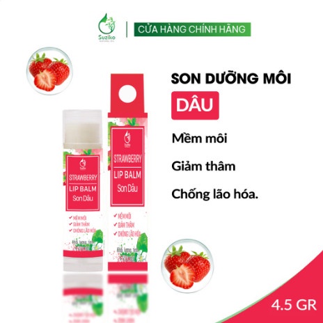 Son dưỡng môi SUZIKO hương dâu tây cấp ẩm giúp môi căng bóng 5g