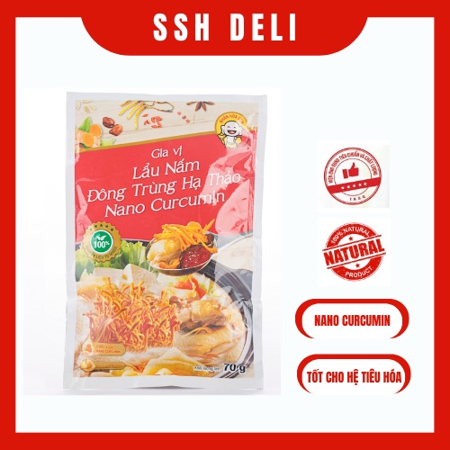 Lẩu nấm đông trùng hạ thảo Nano Curcumin 70g - Hàng chính hãng