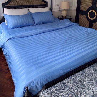 Bộ chăn ga gối khách sạn kẻ 3F đủ 11 mẫu