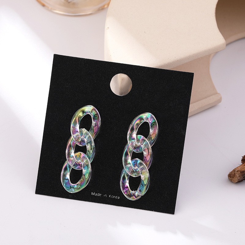 Bông Tai Hot TREND Hàn Quốc Dạng Xích Trong Suốt Sang Chảnh Mainia Shop