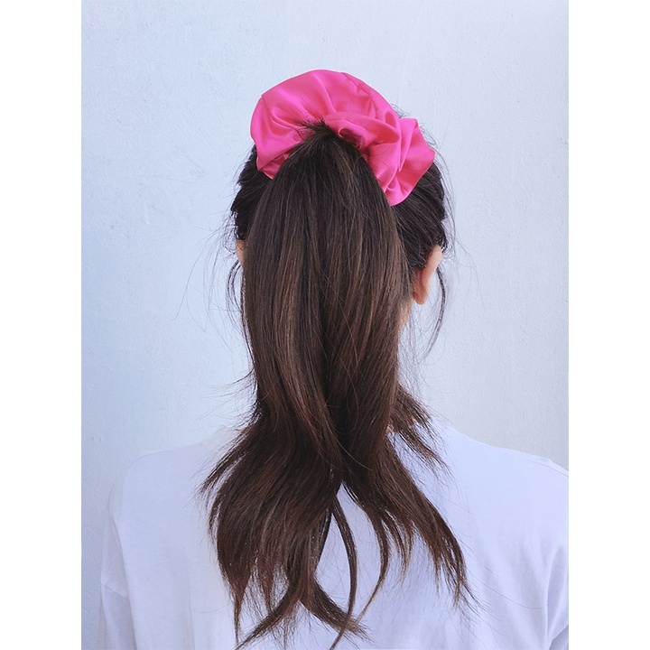 Dây chun buộc tóc Satin Scrunchies Handmade màu trơn