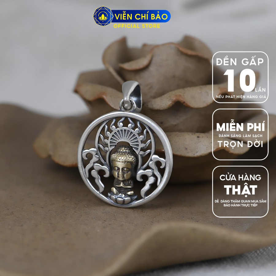 Mặt dây chuyền Thích Ca Vi Tiếu hỏa tam muội chất liệu bạc Thái 925 phong cách cổ điển Viễn Chí Bảo M000560