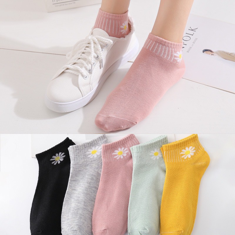 TẤT VỚ NAM NỮ MANG GIÀY CỔ TRỤ HOA CÚC 300 SIÊU DỄ THƯƠNG