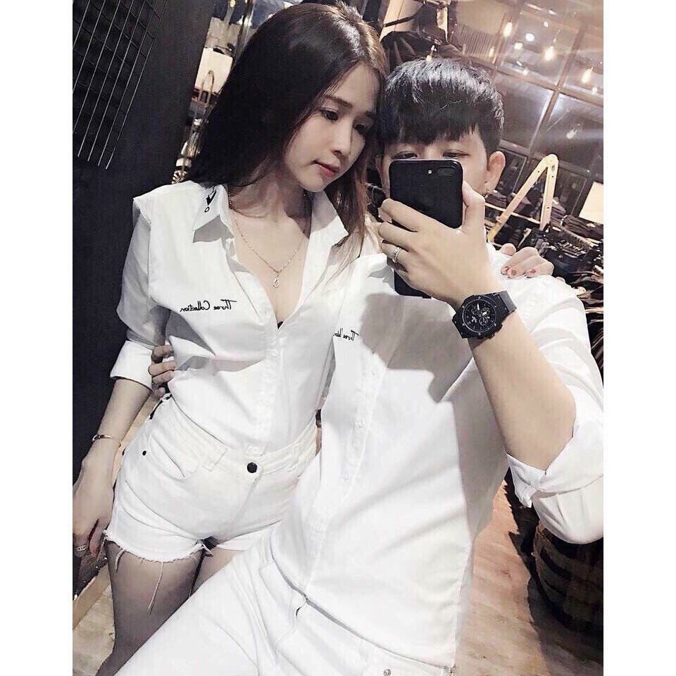ÁO SOMI CẶP ĐÔI NAM NỮ TAY DÀI CHẤT LỤA, KÈM HỌA TIẾT CHUẨN SHOP MẪU MỚI THỜI TRANG CAO CẤP QX007