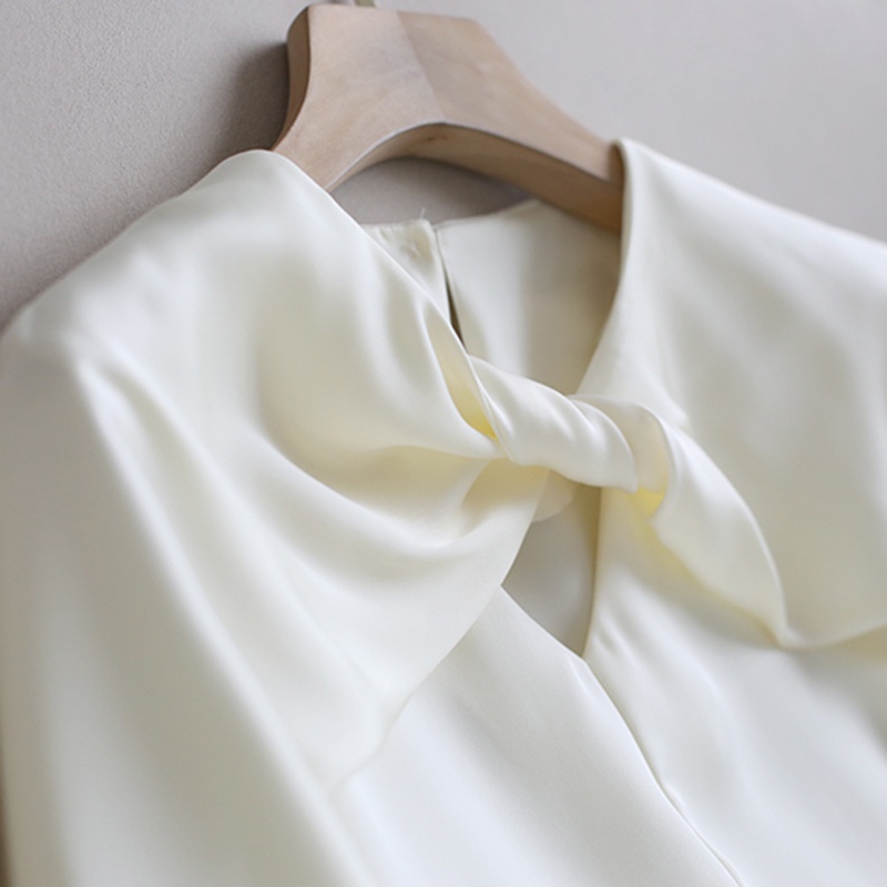 Áo Sơ Mi Nữ Tay Dài Cổ Bèo Xoắn Nơ Thiết Kế Sang Chảnh Thời Trang Sugal SO MI NU 012