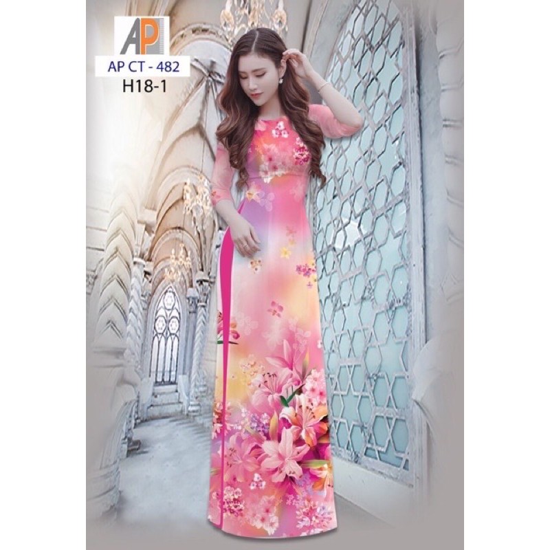vải áo dài in hoa ly