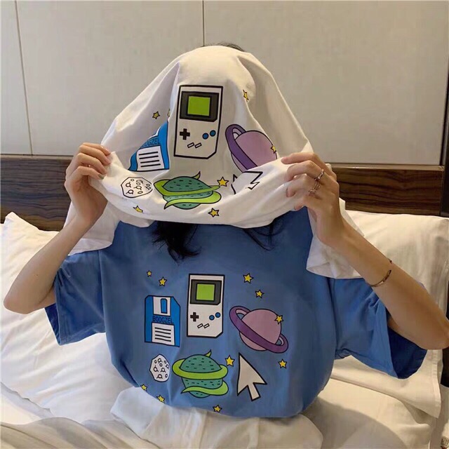 Áo phông form rộng tay lỡ - hoạ tiết công nghệ | BigBuy360 - bigbuy360.vn