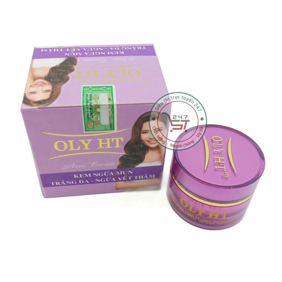 Kem ngừa mụn Trắng da Ngừa vết thâm OLY HT 12g (Tím)